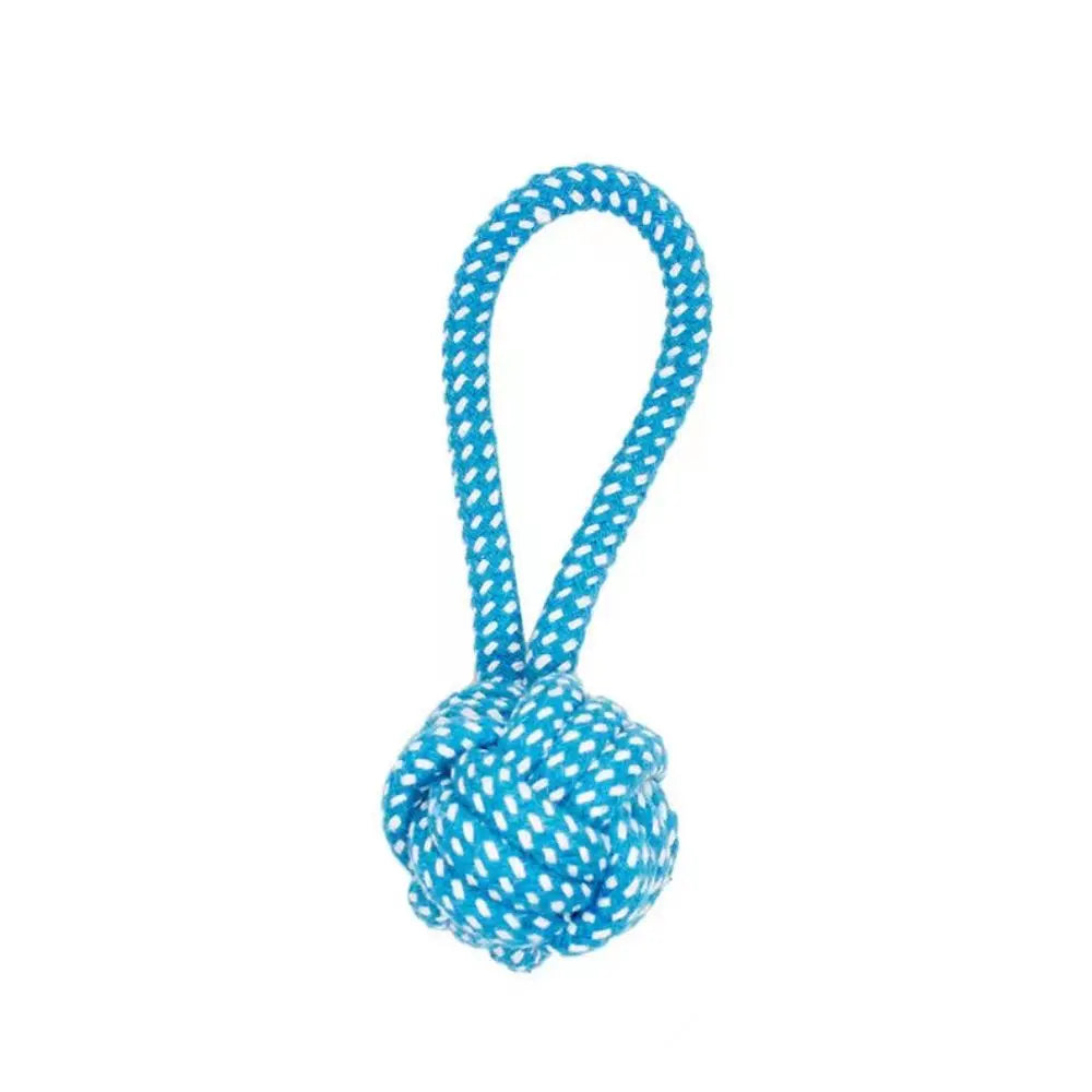 Dog Toy Chew Cotton Rope Teeth Clean Ball Rope Toys Ball Tough Rope Tug of War & Fetching Random Color