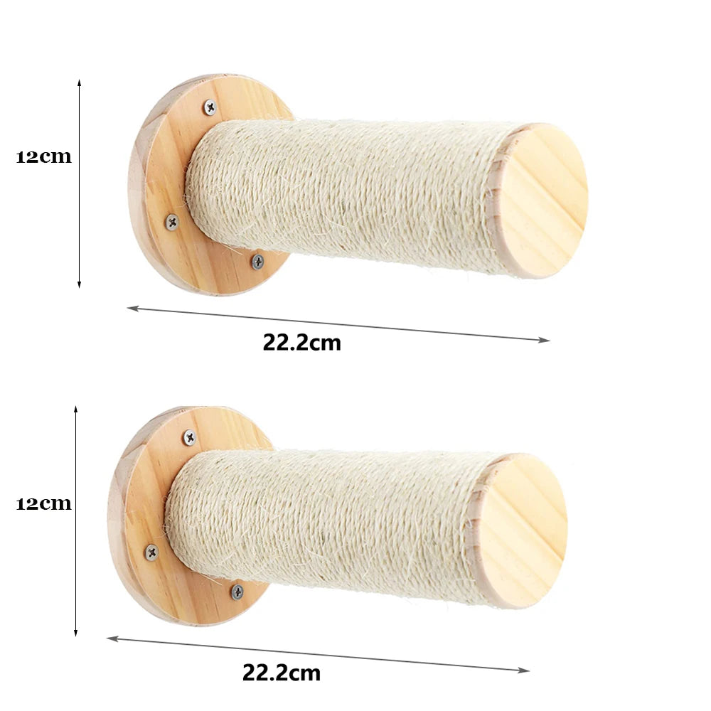 Wall-mounted Cat Hammock Bed Pet Furniture Kitten Wall Shelf Set Cat Perch Wooden Scratching Climbing Post Cat Tree House Toy